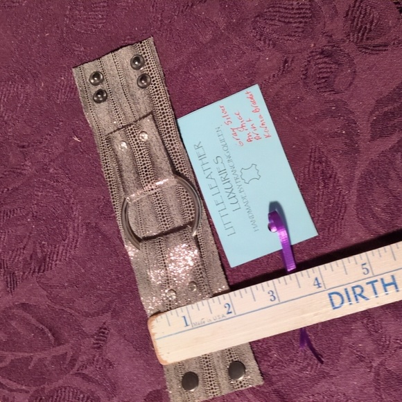 NEW! Handmade Genuine Leather Karma Circle Bracelet Gray Animal Print Adjustable - Picture 5 of 10